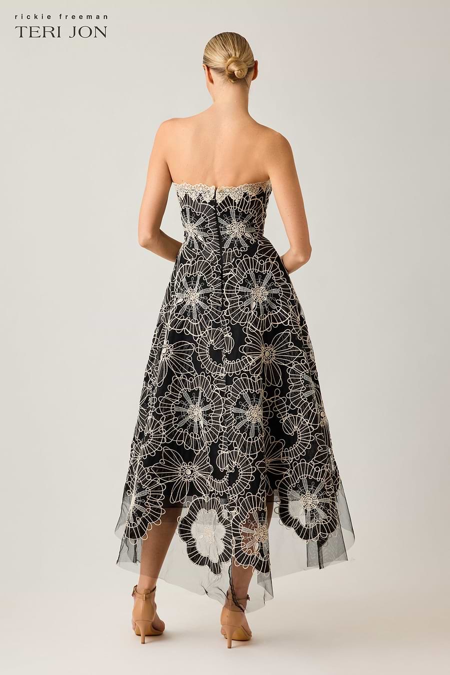 teri jon embroidered tulle dress Sheer romance, structured elegance., Perfect for summer weddings and cocktail evenings. #TJSPRING26