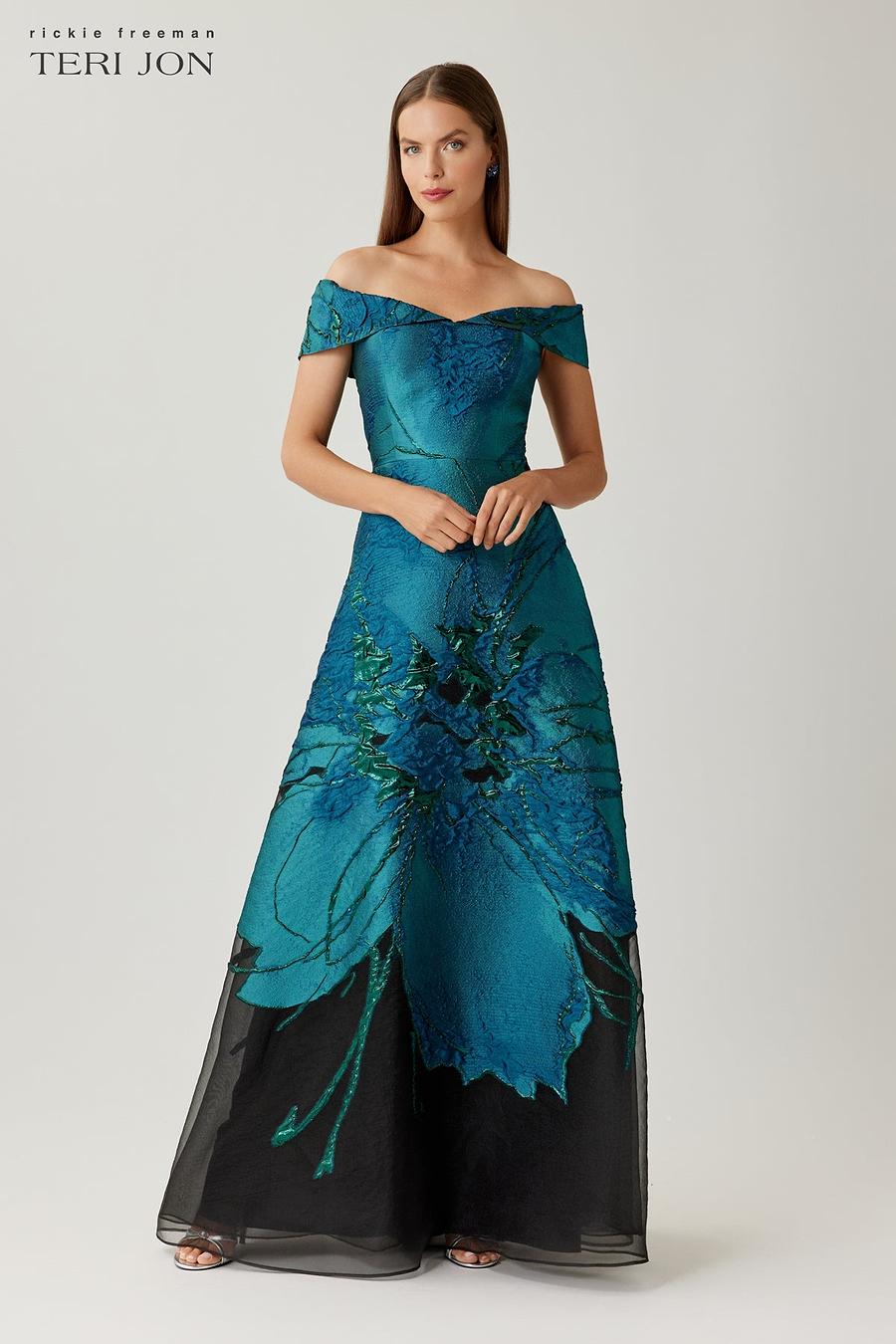 jacquard organza dress Printed Jacquard Organza A-line Midi Dress Multi / FR 44