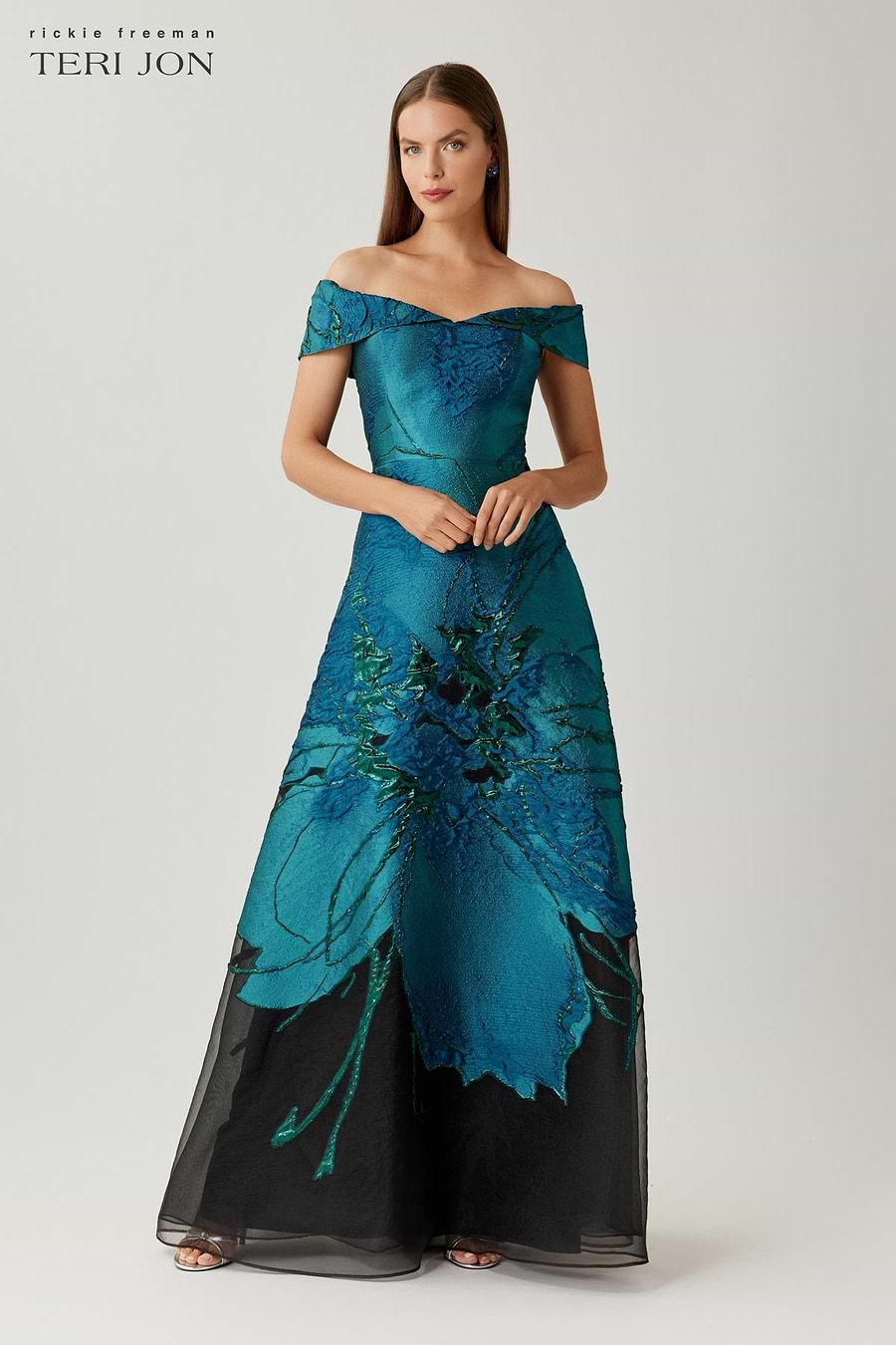 jacquard organza dress Printed Jacquard Organza A-line Midi Dress Multi / FR 44