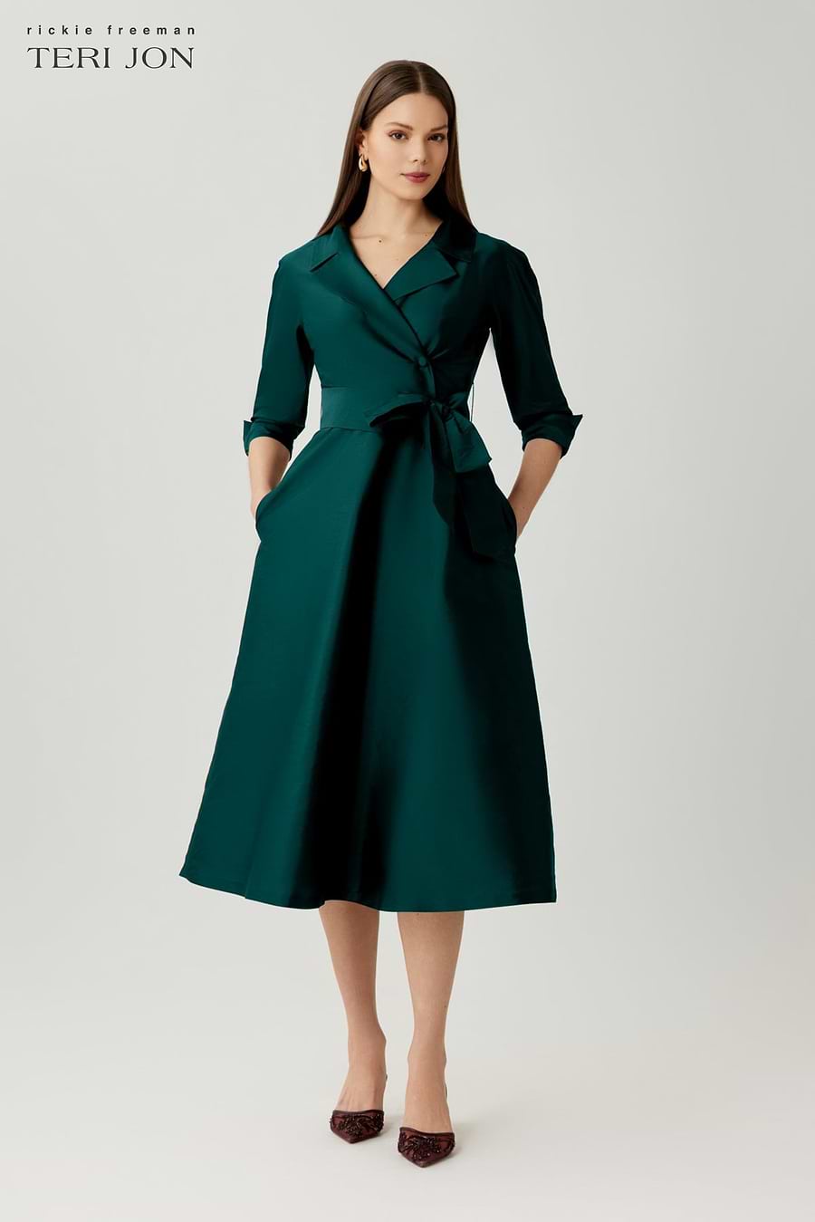 teri jon shirt dress Teri Jon Short Shirt Dress 97298