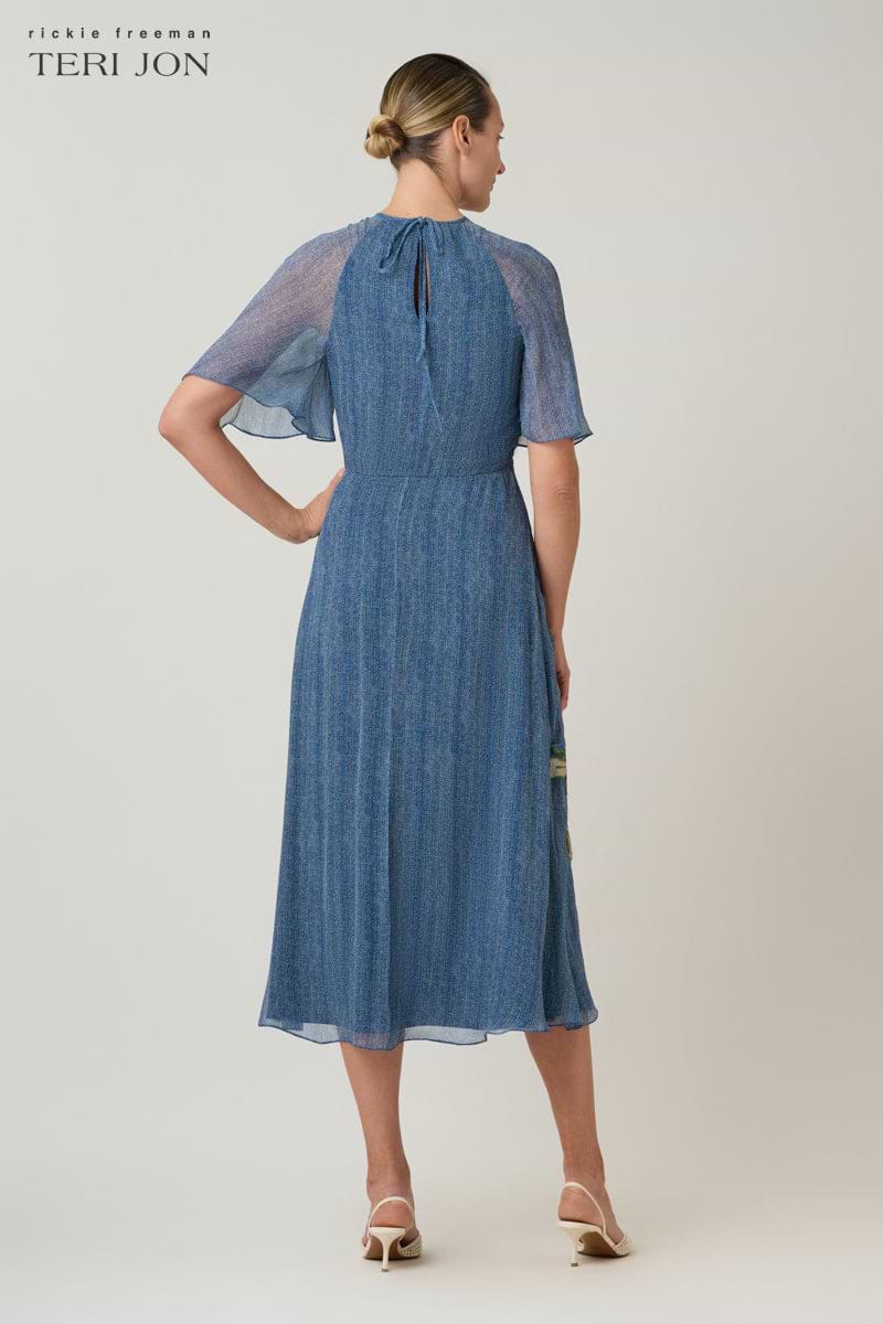 flutter sleeve chiffon dress Long Flutter Sleeve Chiffon Gown by Juliet 261
