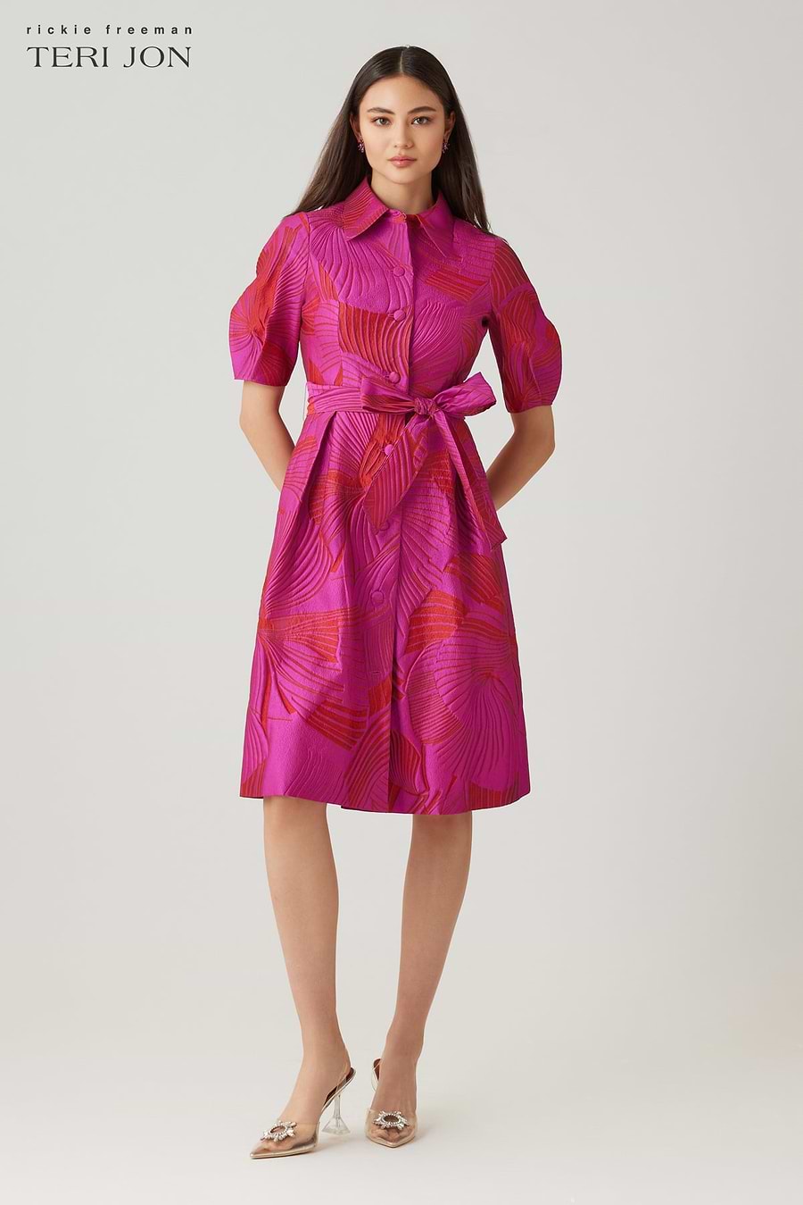 feminine shirt dress Feminine Lace Shirt Dress With Half-Placket Burgundy M