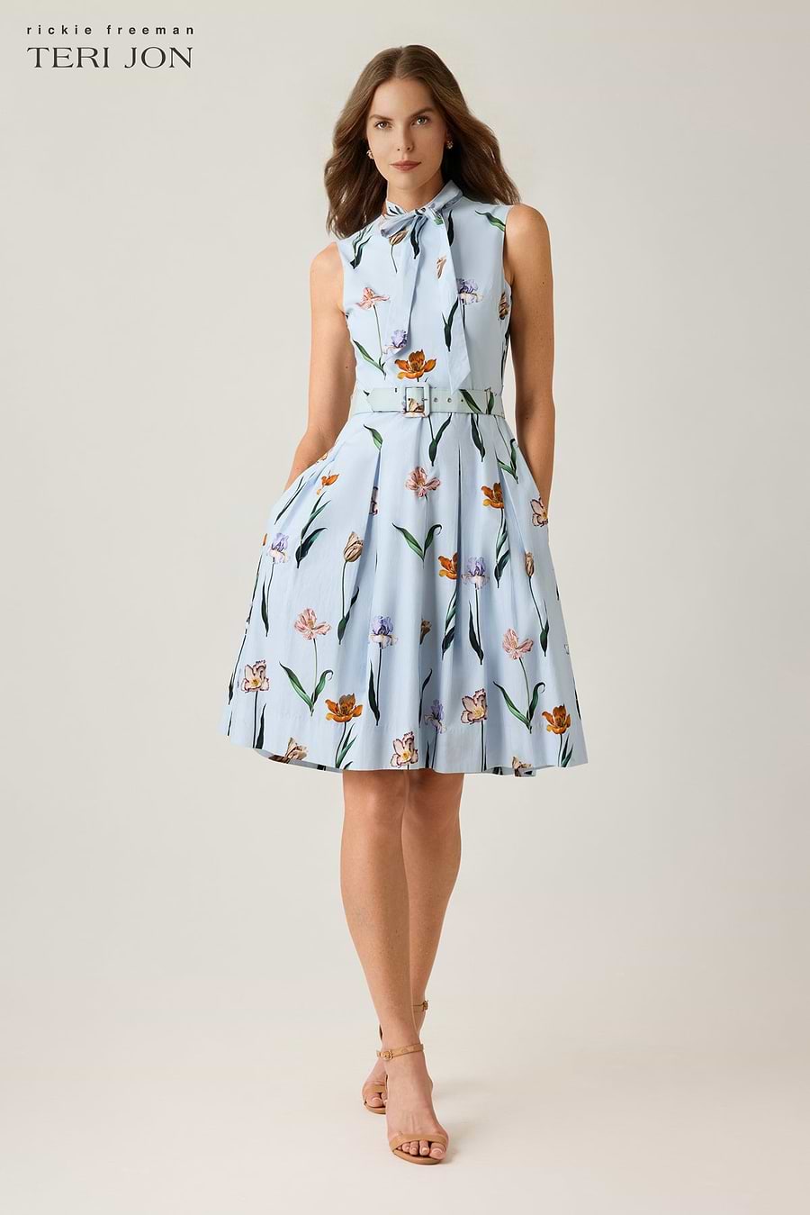 Cotton Print Tie Neck Dress – Terijon.com Cotton Print Tie Neck Dress – Terijon.com