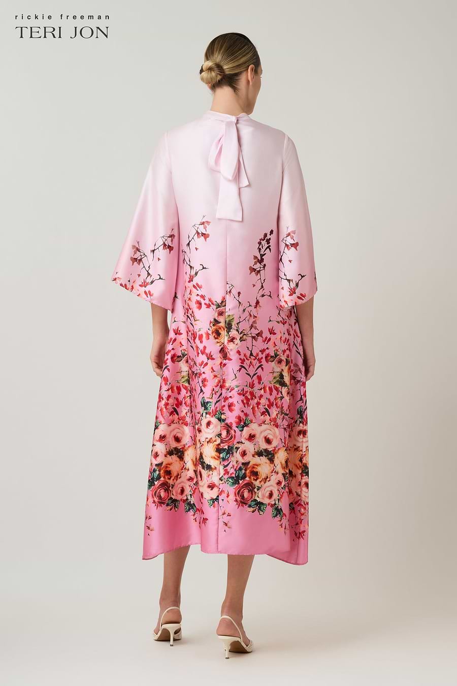 teri jon midi dress Teri Jon Mock Neck Border Print Midi Dress Size 2