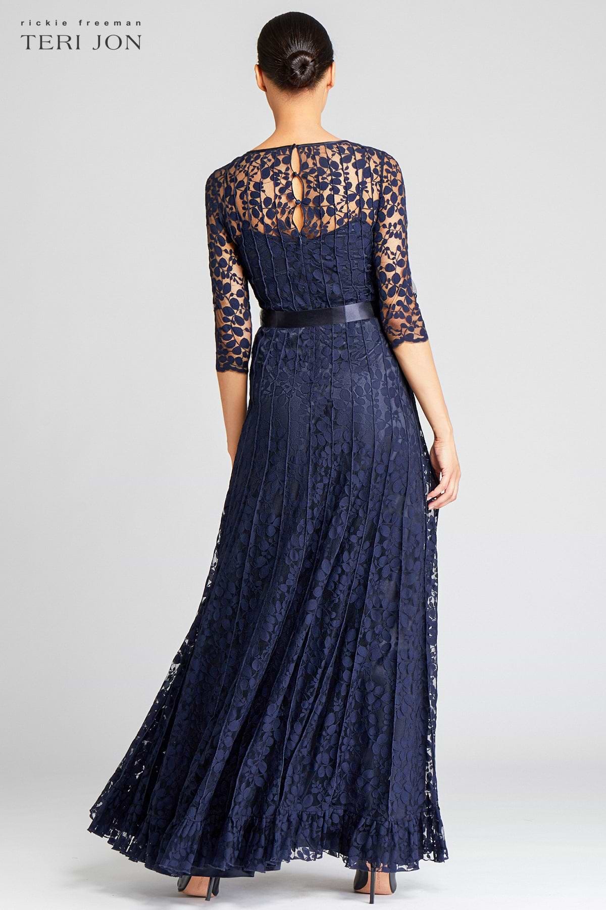 Teri Jon Black Lace Floor Length Evening Gown | Teri Jon  Terijon.com