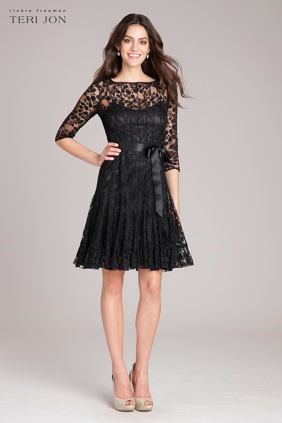 Rickie Freeman For Teri Jon Lace Cocktail Dress - Black Rickie Freeman For Teri Jon Lace Cocktail Dress - Black