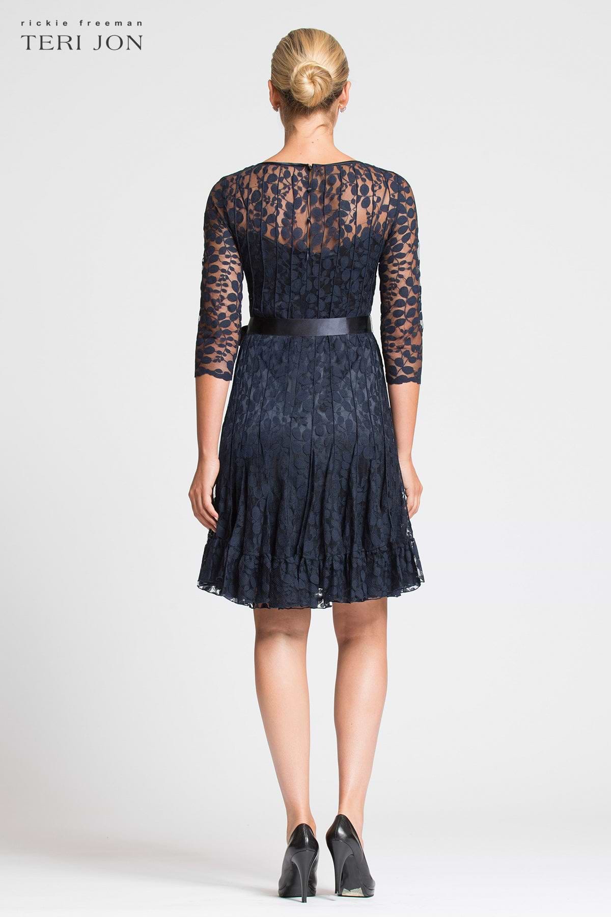 3/4 Sleeve Lace Fit And Flare with Bow