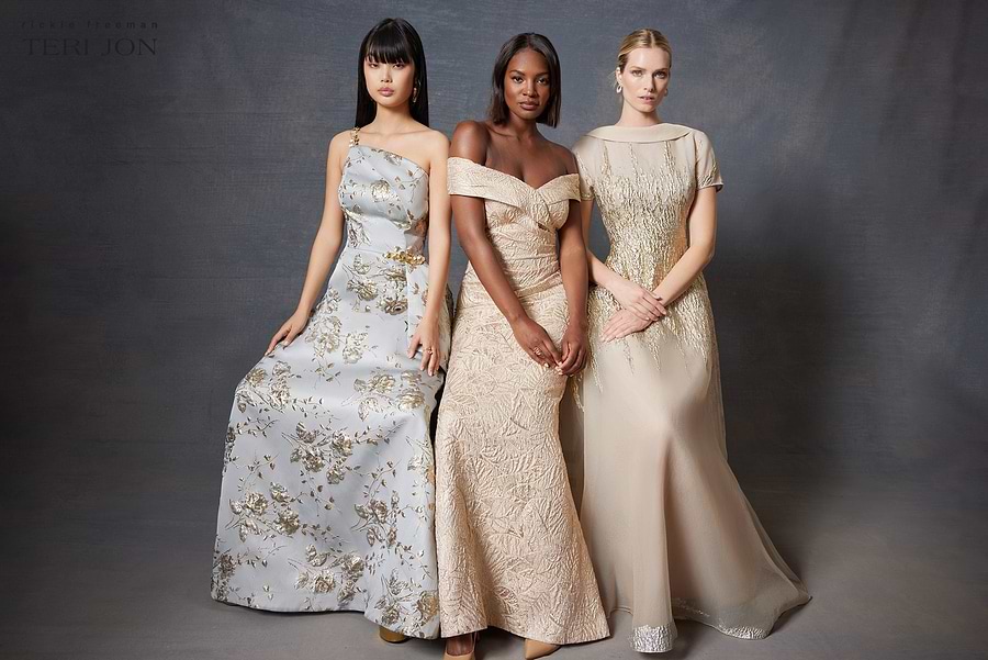 portrait collar formal dress Long Portrait Collar Dress With Embellished Detail