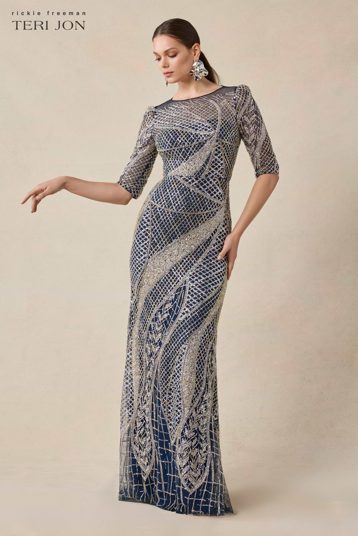 Art Deco Beaded Tulle Gown – Terijon.com