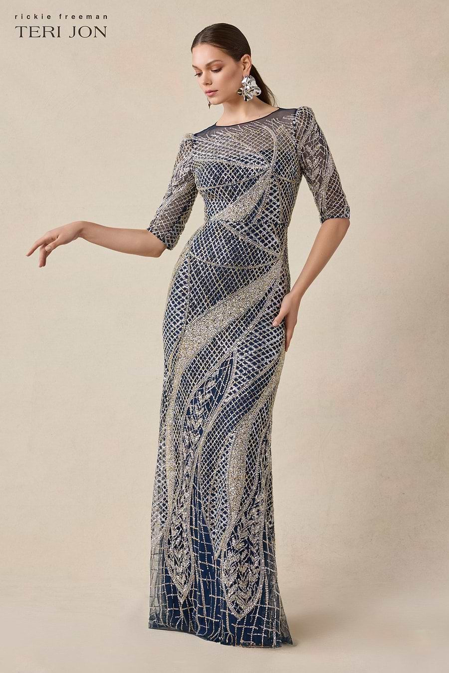 Art Deco Beaded Tulle Gown Terijon.com Art Deco Beaded Tulle Gown Terijon.com