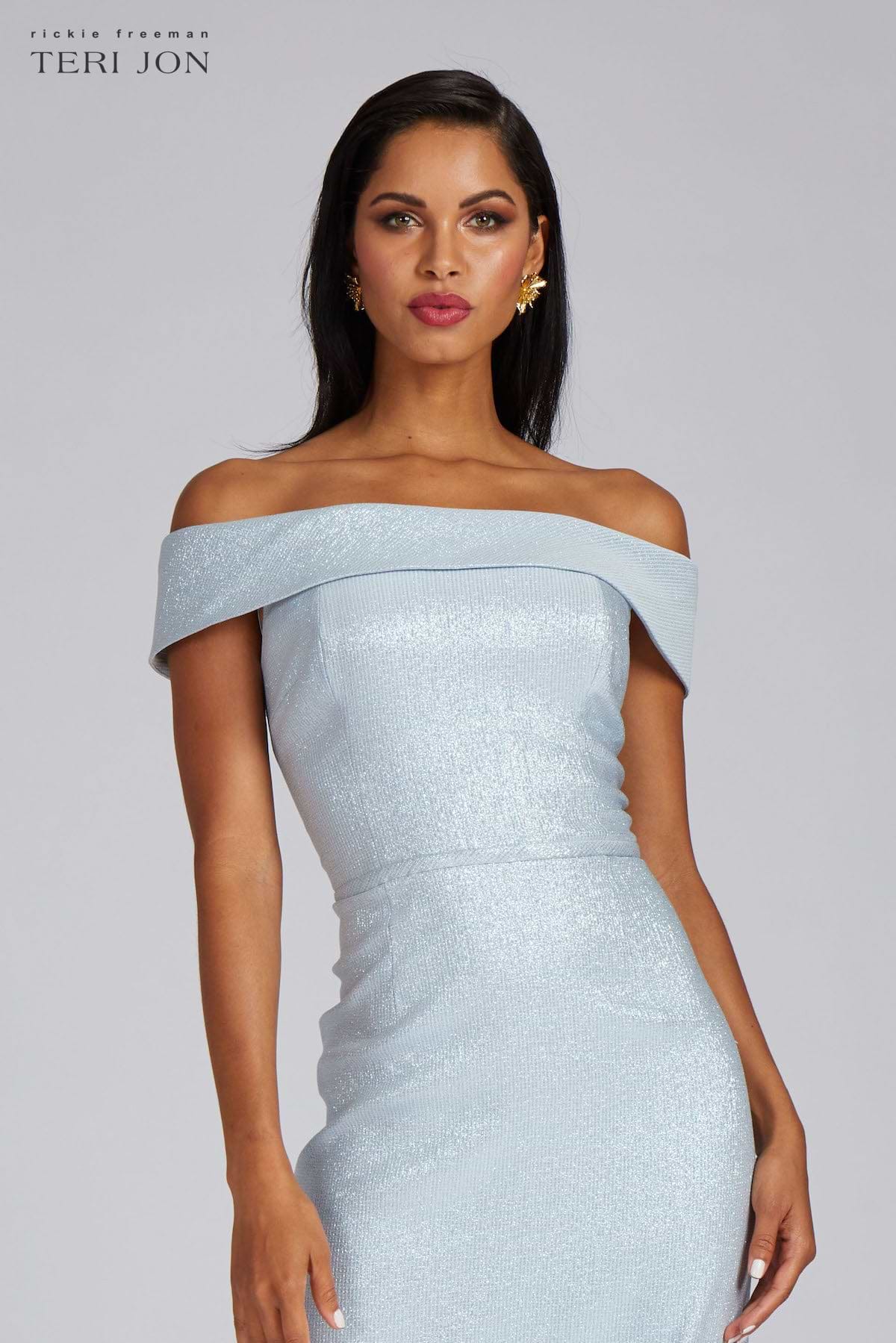 Teri Jon Sapphire Portrait Collar Gown | Teri Jon Terijon.com Teri Jon Sapphire Portrait Collar Gown | Teri Jon Terijon.com