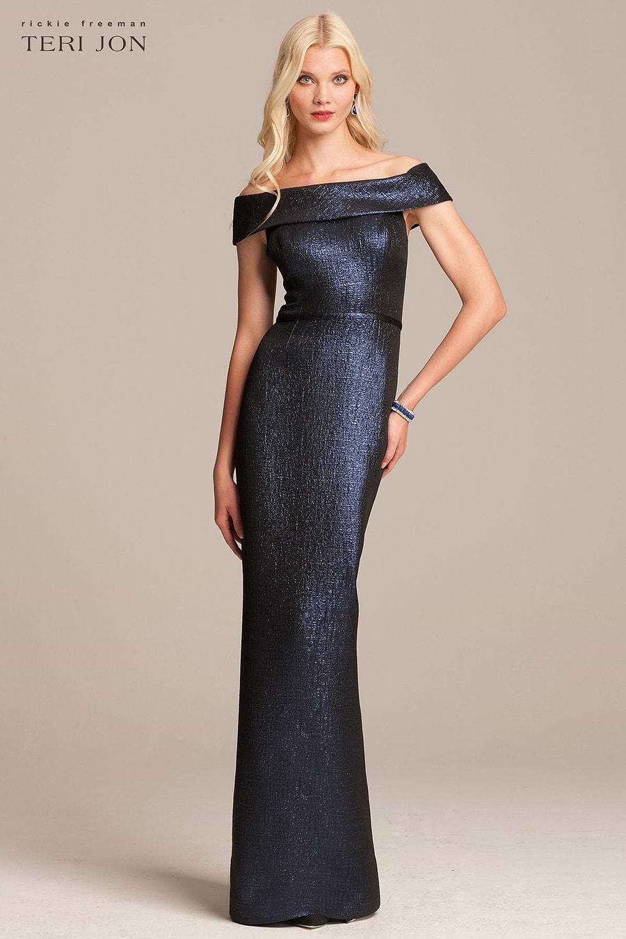 Teri Jon Sapphire Portrait Collar Gown | Teri Jon Terijon.com Teri Jon Sapphire Portrait Collar Gown | Teri Jon Terijon.com