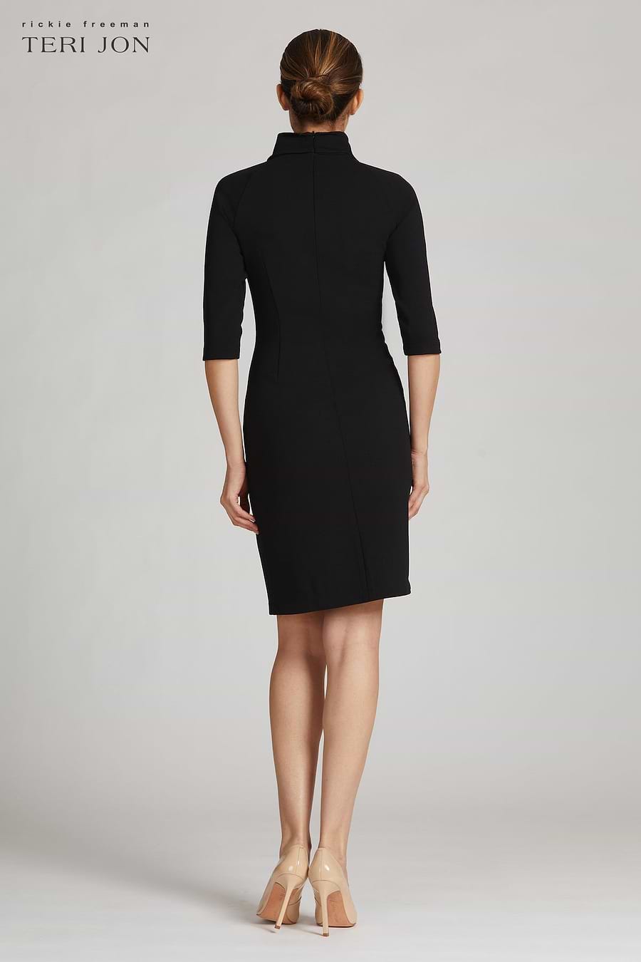 3 4 sleeve black bodycon dress Isabel Maternity Womens XS Black 3/4 Sleeve Bodycon Dress Ruched Sides Stretch