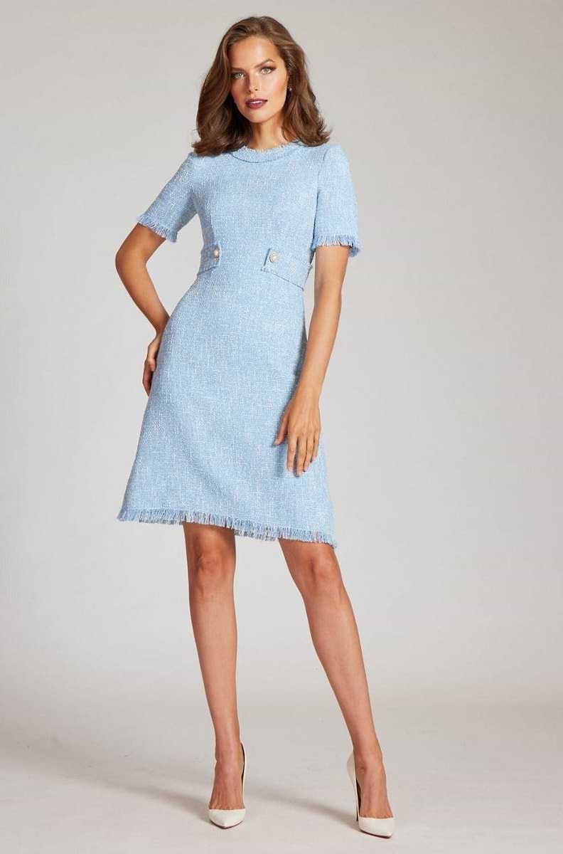 [JILLSTUART] ★ Ribbon Tie Short Sleeve Tweed Dress Short Sleeve Tweed Dress | Talbots
