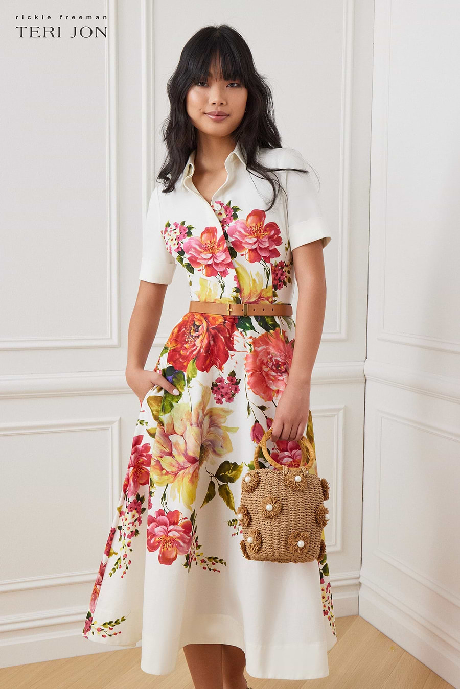 floral shirt dress Elegantly refined. 🌸 Crafted from crisp cotton and adorned with painterly  florals in vibrant…