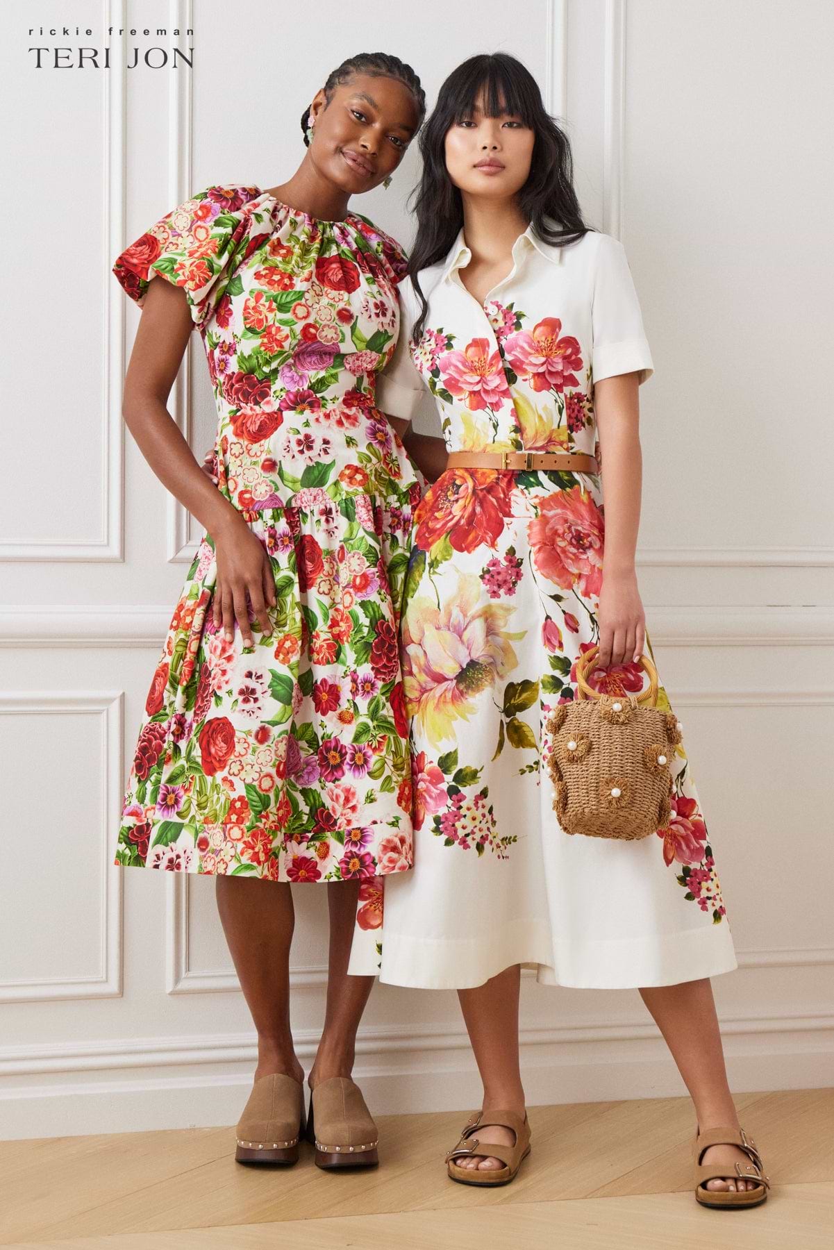 Floral Printed Cotton Shirt Dress  Terijon.com