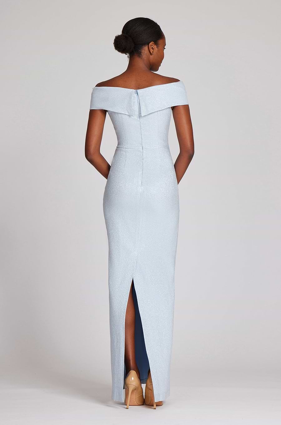 Metallic Twist Front Gown Terijon.com Metallic Twist Front Gown Terijon.com