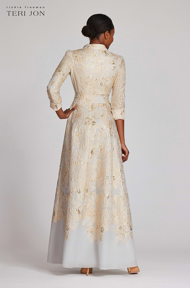 スーツ・フォーマル・ドレス LACE TOP SET FASCINATION DRESS Maxi sheath dress with v-neck Style 221385 | 1ère Avenue