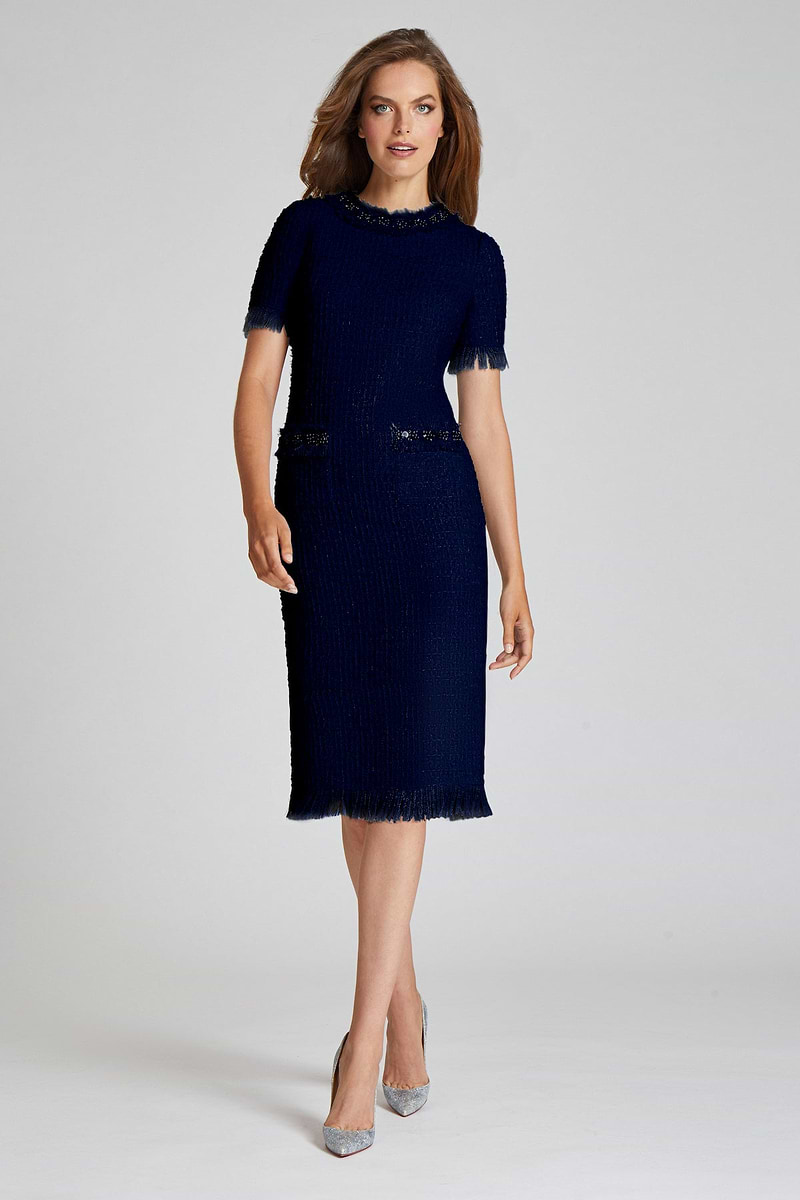 Lumignon original Blue tweed dress ブラック e17bf23896048ec8b5dfd2e20309c0