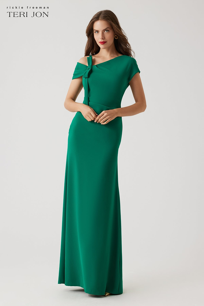Crepe Asymmetrical Gown