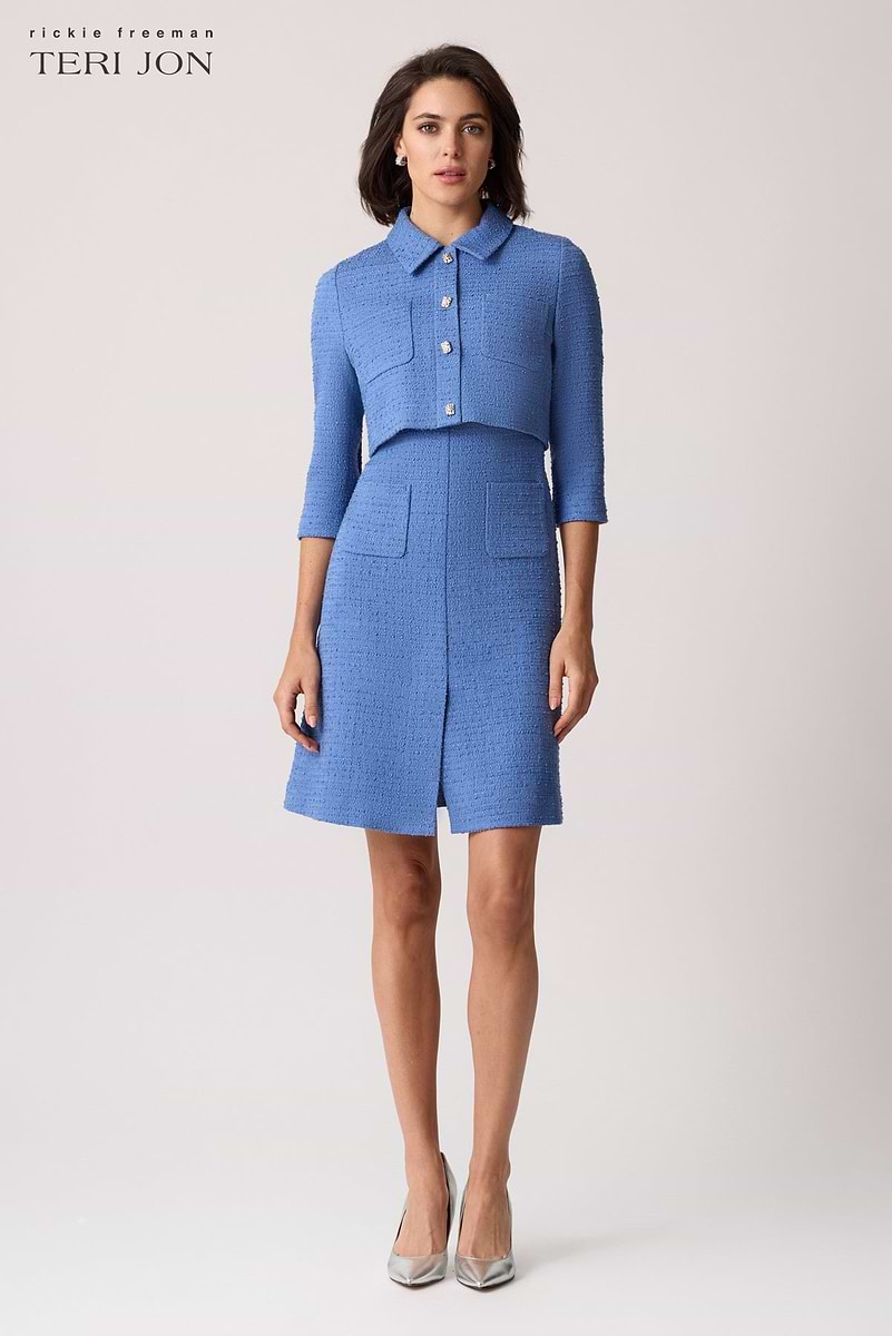 Boucle Two Piece Mock Jacket Dress – Terijon.com