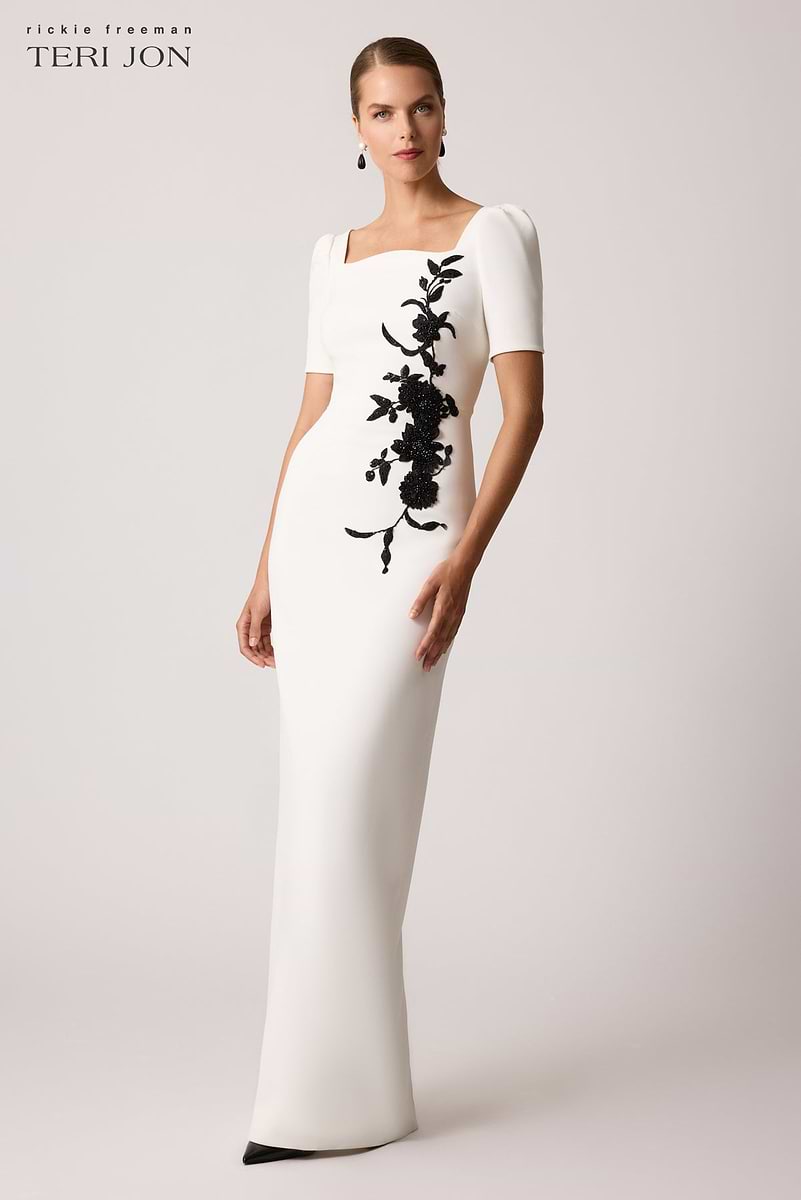 スーツ・フォーマル・ドレス LE'RURE Sleeve less scallop dress Le' AL.X Linen Embroidered Square Neck Sleeveless Spaghetti