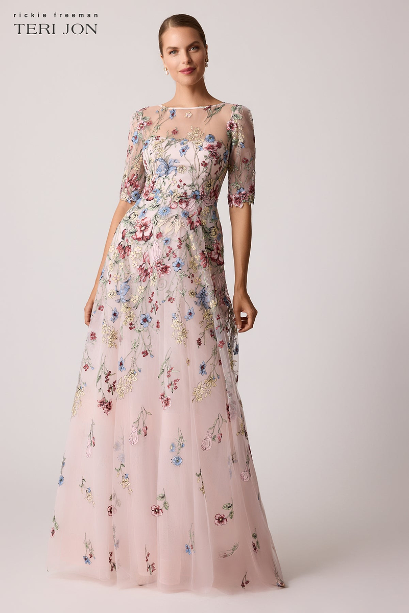 TODAYFUL - marge tulle oversized p/o ¥ 27,830 Teri Jon Taffeta Off Shoulder Twist Beaded Tulle Gown