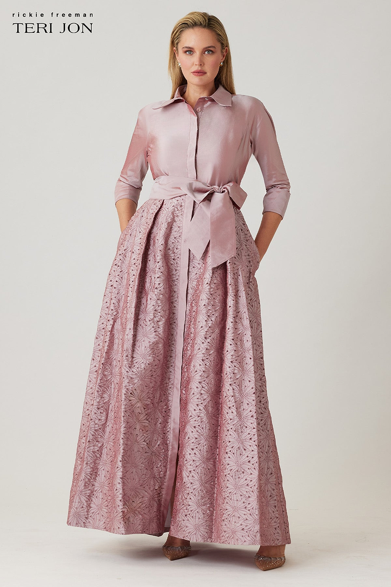 Taffeta Eyelet Shirt Waist Gown – Terijon.com