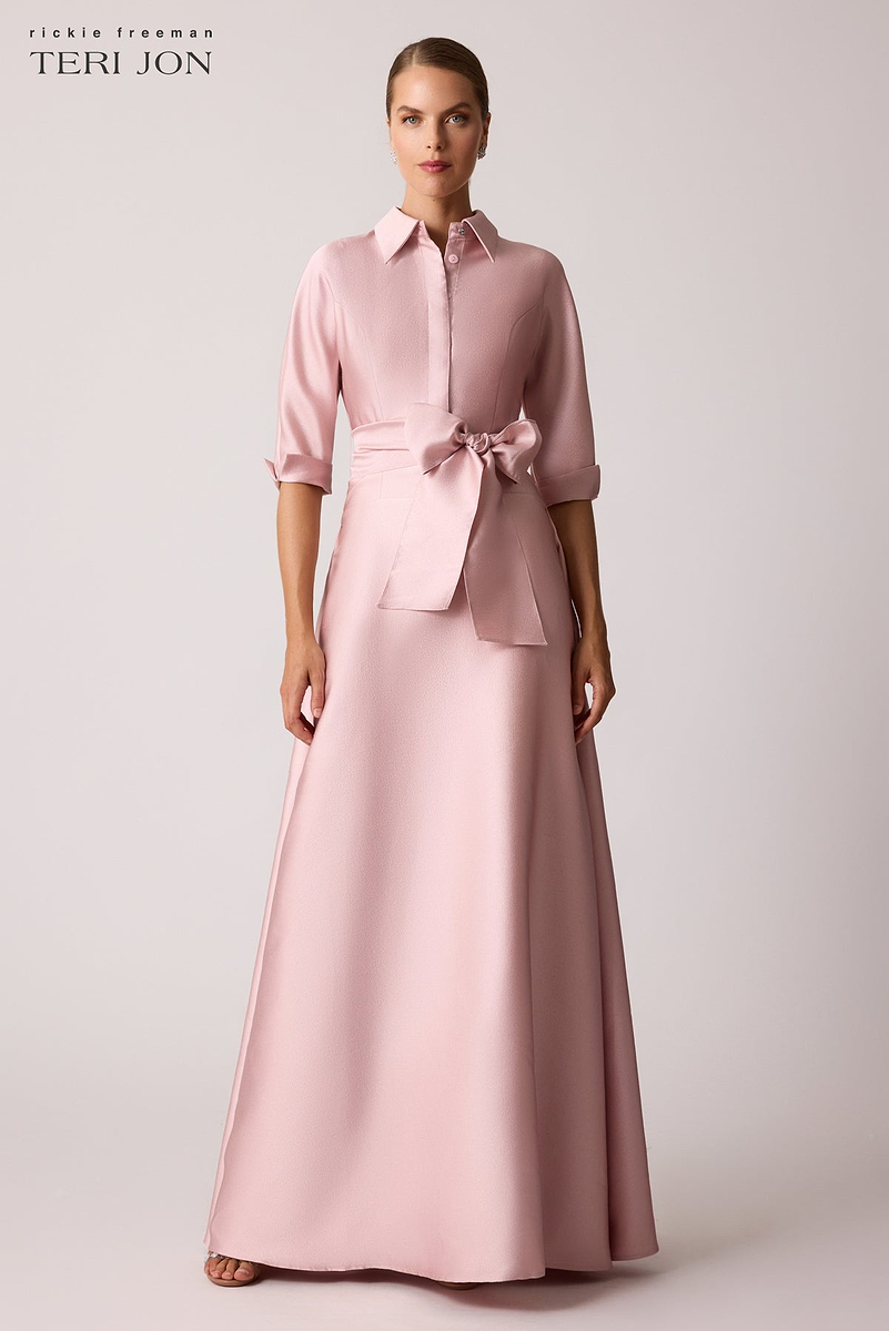 Mikado Shirt Drop Waist Gown – Terijon.com