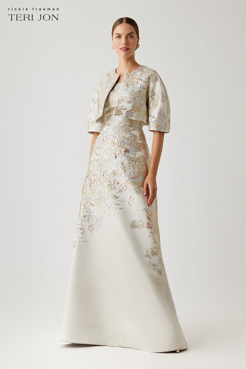 Metallic Jacquard Bolero – Terijon.com
