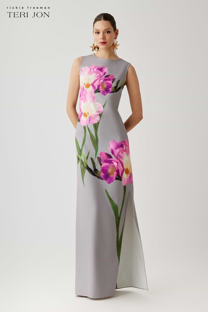floral scuba knit dress Alice + Olivia Wynell Floral Scuba Knit Mini Dress In Summer Poppy