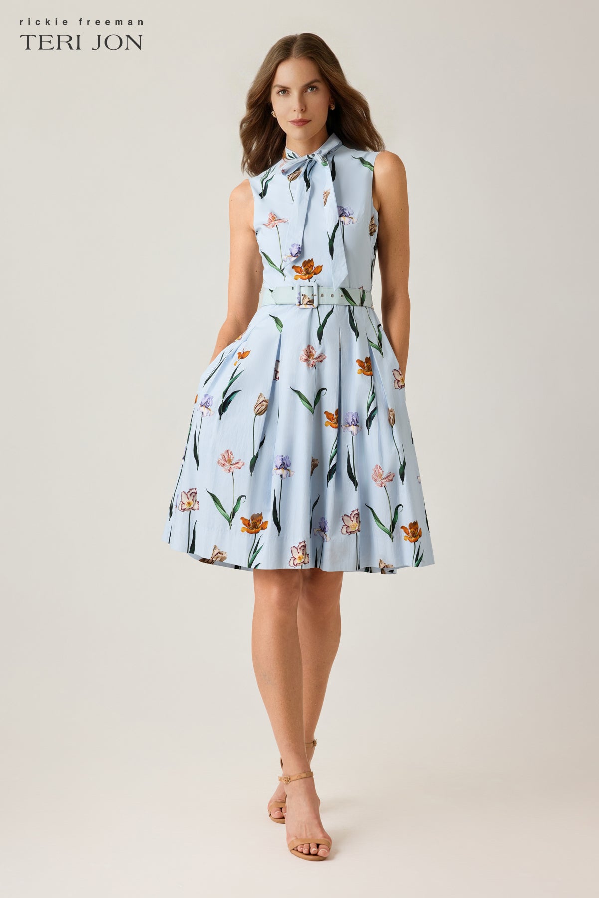 Cotton Print Tie Neck Dress – Terijon.com