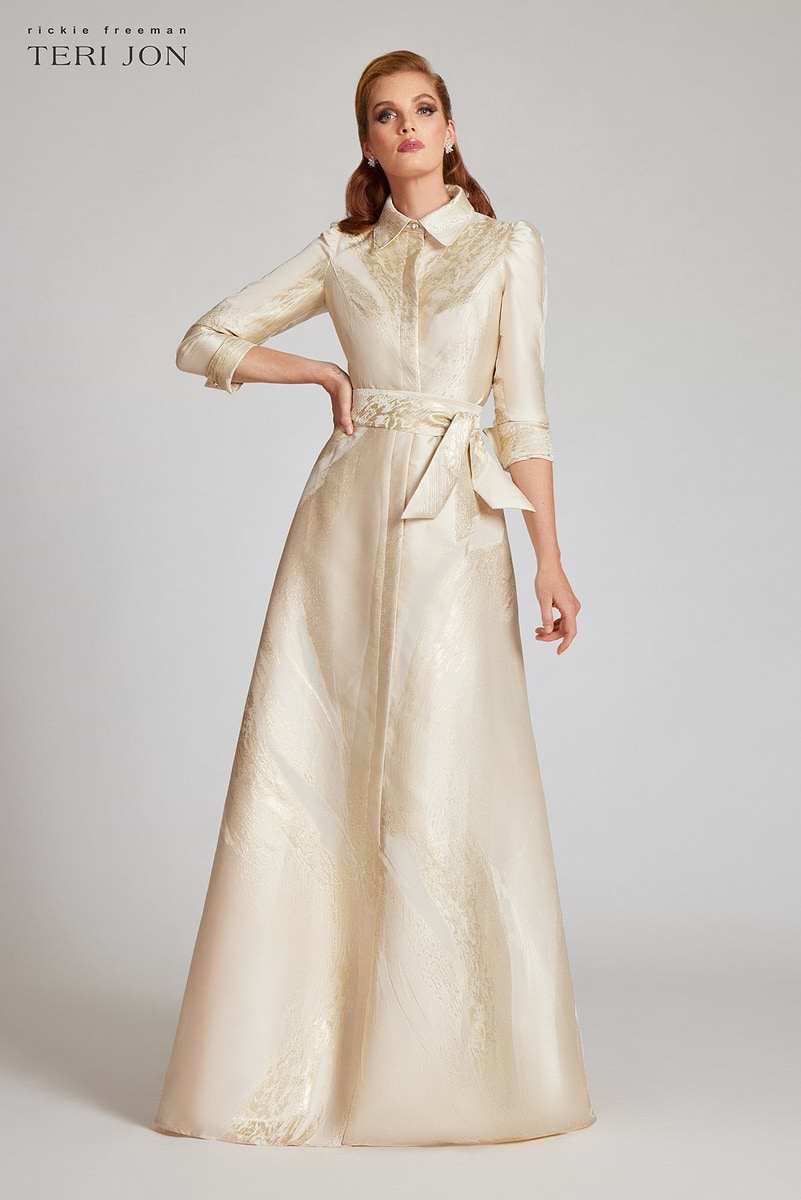 タイヤ・ホイール Dress Metallic Jacquard Shirtdress Gown – Terijon.com