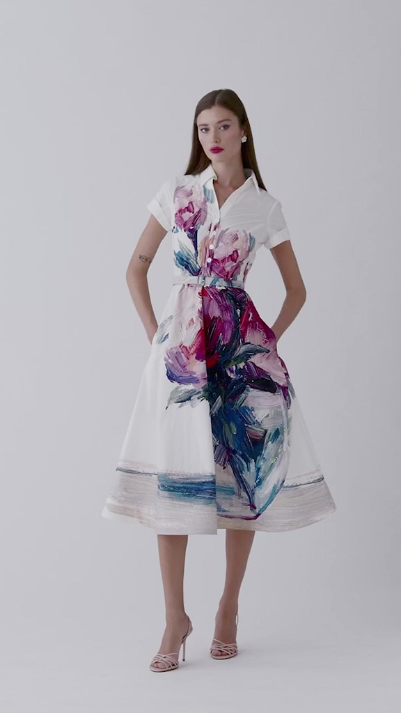 white christmas dresses Vintage 1930s Floral Cotton Shirtwaist Day Dress main image 0