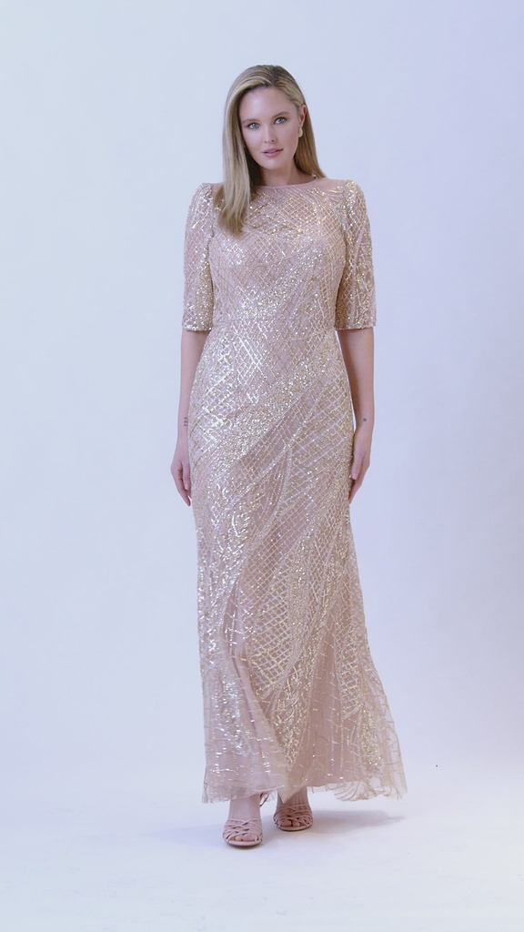 Art Deco Beaded Tulle Gown – Terijon.com