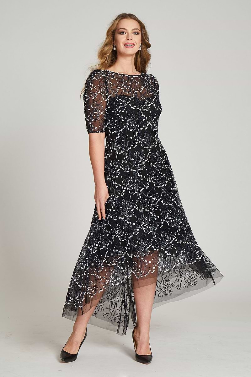 Lace Short Sleeve High Low Dress Lace Short Sleeve High Low Dress