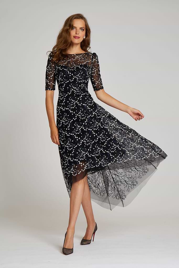 Lace Short Sleeve High Low Dress | Teri Jon Terijon.com Lace Short Sleeve High Low Dress | Teri Jon Terijon.com