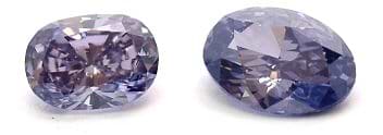 0,18 ct Fancy Dark Violet Diamant und ein 0,13 ct Fancy Intense Violet Diamant