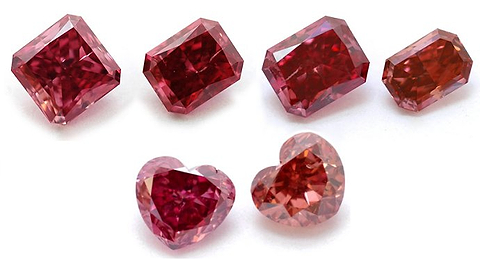 A beautiful collection of LEIBISH red diamonds