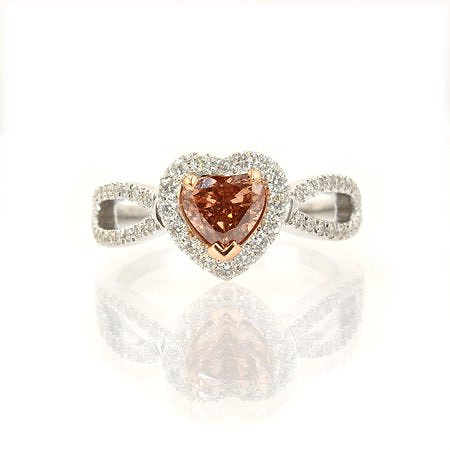 LEIBISH 0.75-Carat Fancy Deep Pinkish Brown, Heart Diamond