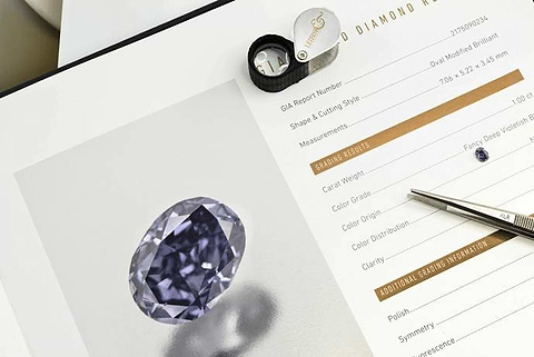 GIA published a book on the beauty of LEIBISH's 1.00 carat violet diamond