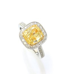 LEIBISH 2,00 Karat, Fancy Yellow, Kissen, VS1 Diamantring