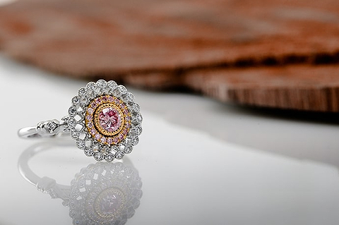 LEIBISH Argyle Fancy Intense Purplish Pink Diamond Ring (0.68Ct TW)