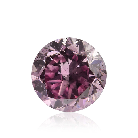 LEIBISH 0,23 Karat, Fancy Intense Purplish Pink Diamant, 6PP, runde Form