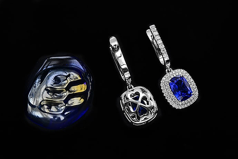LEIBISH Tanzanite Cushion & Diamond Drop Earrings (7.84Ct TW)