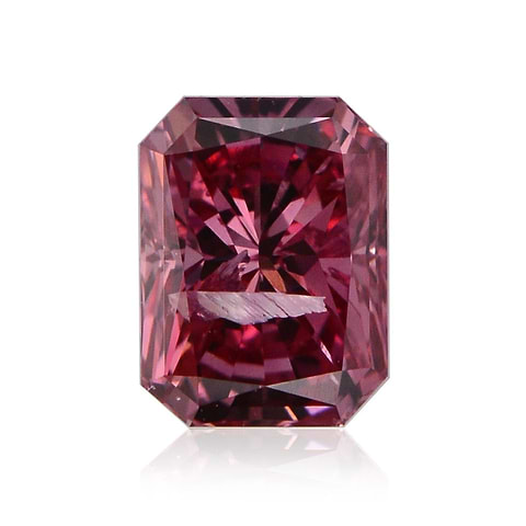 LEIBISH 0,31 Karat, Fancy Deep Purplish Pink Diamant, 1P, Radiant Form