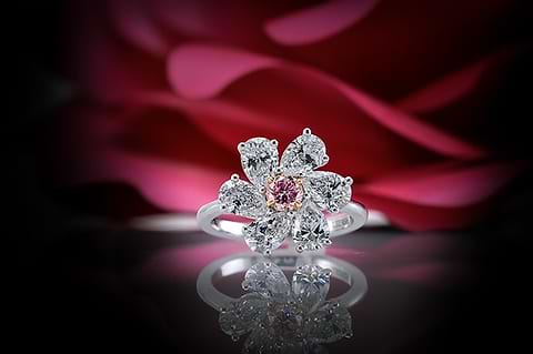 LEIBISH round brilliant fancy intense purplish pink diamond ring