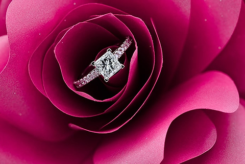 LEIBISH 1.34 carat (TW) Princess-cut & Pink Diamond Engagement Ring