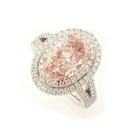 LEIBISH 3.30 Carat, Fancy Orangy Pink Diamond Ring