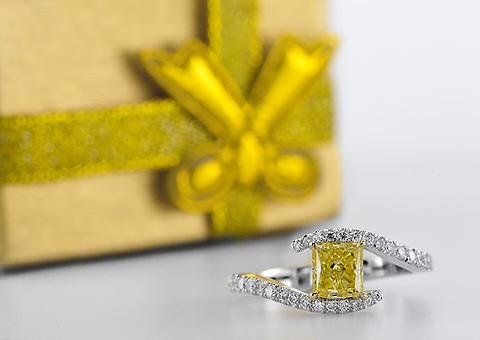 LEIBISH 1,15 Karat ausgefallener intensiv gelber Diamant im Prinzessschliff
